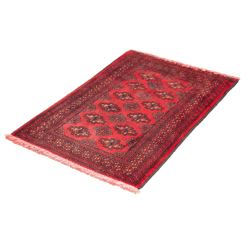 Alfombra Turkaman - 83 x 62 cm - rojo oscuro
