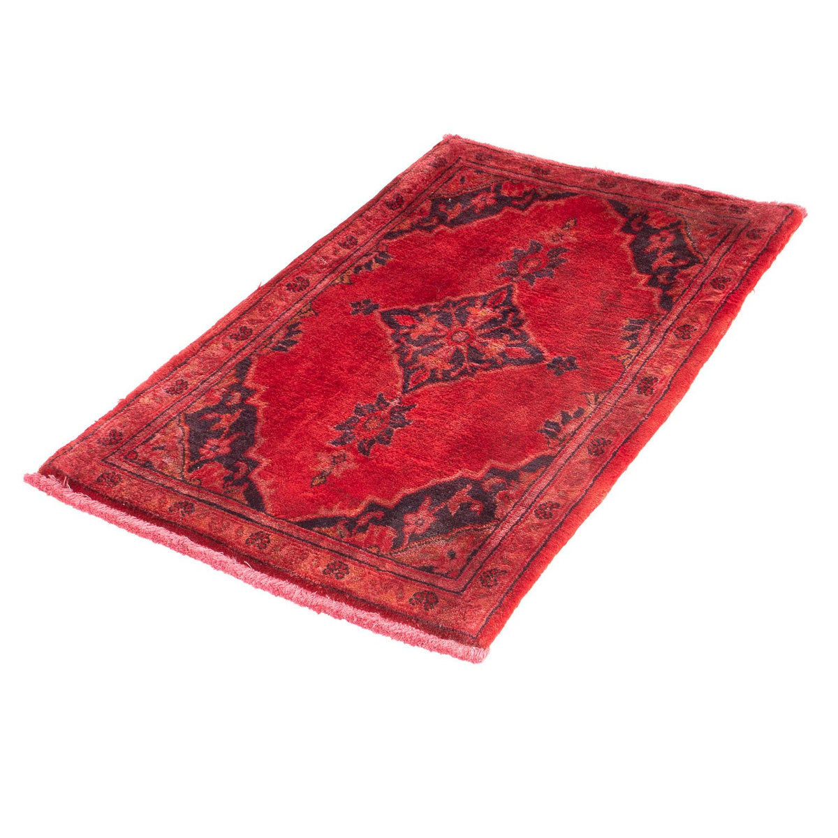 Alfombra persa - Keshan - 94 x 60 cm - rojo oscuro
