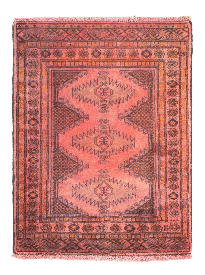 Alfombra Turkaman - 84 x 62 cm - rojo claro