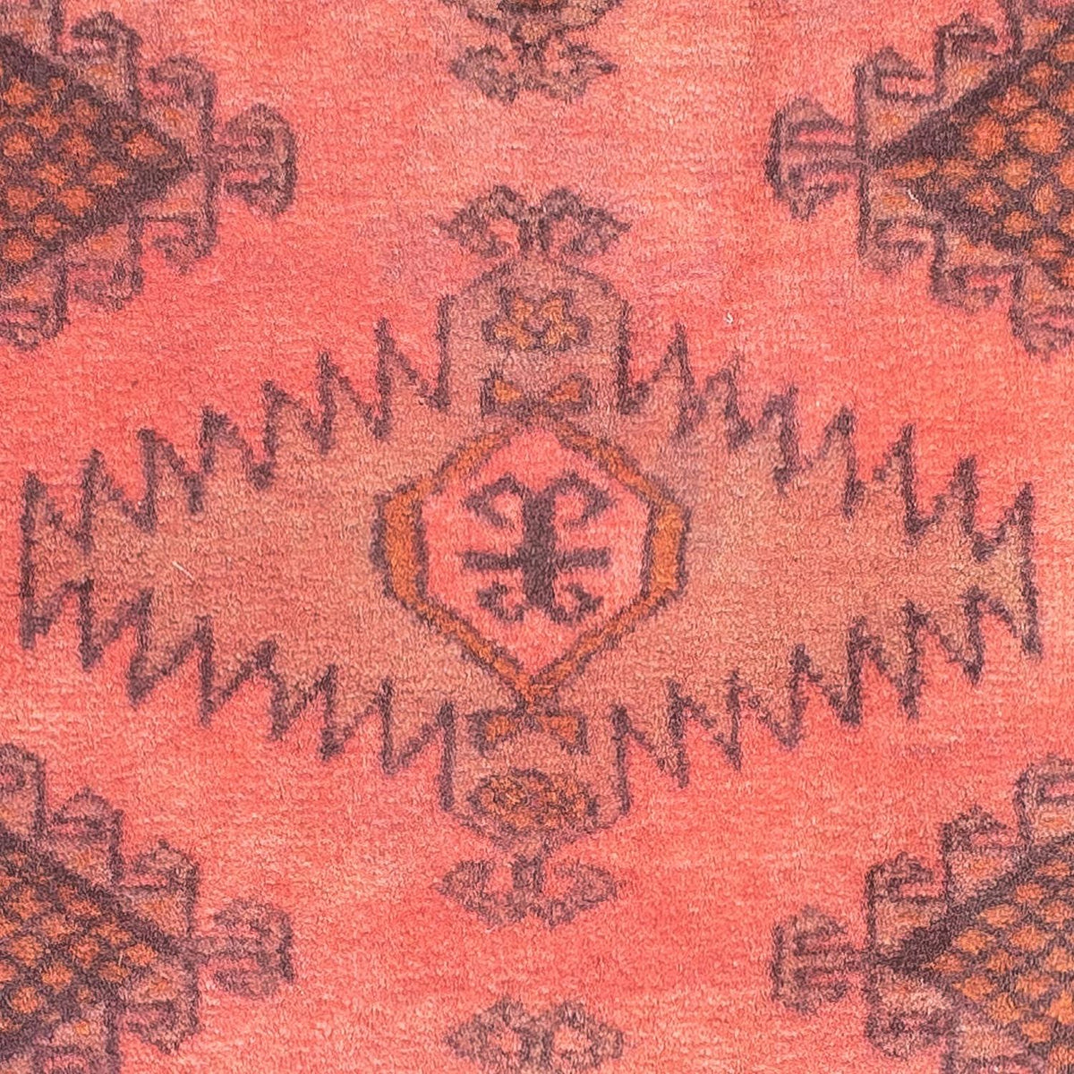 Alfombra Turkaman - 84 x 62 cm - rojo claro