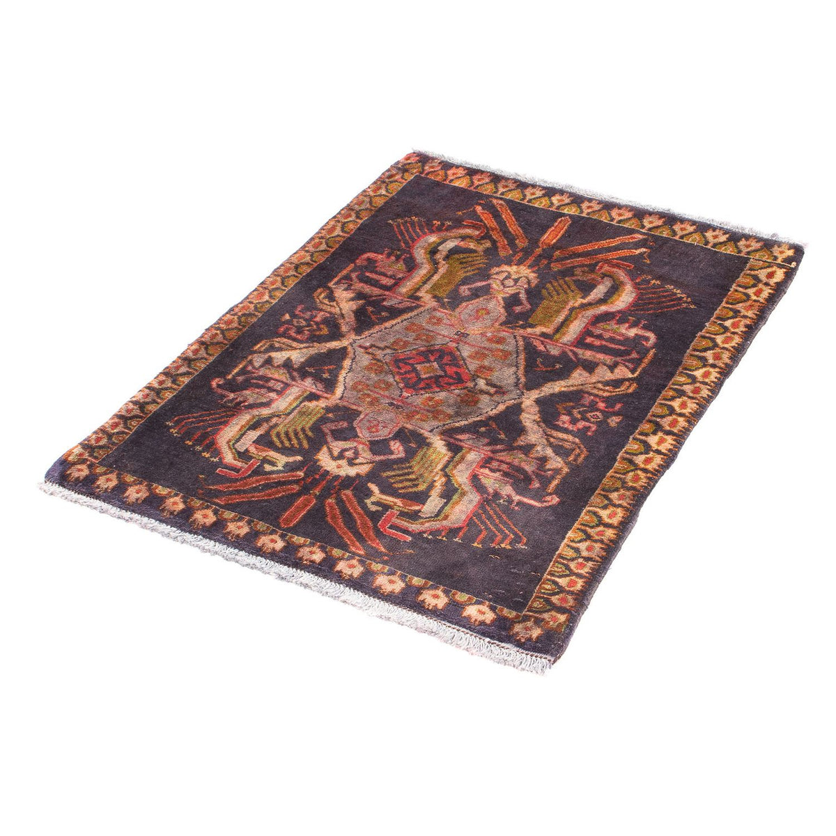 Alfombra persa - Clásica - 81 x 65 cm - azul oscuro