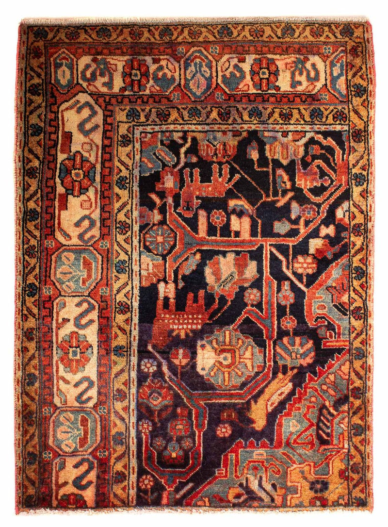 Alfombra persa - Nómada - 120 x 88 cm - multicolor