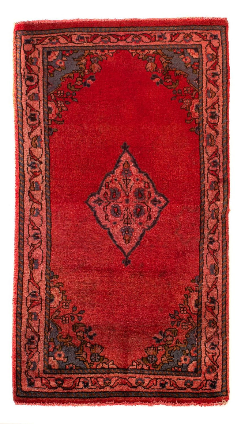 Alfombra persa - Clásica - 124 x 63 cm - rojo oscuro