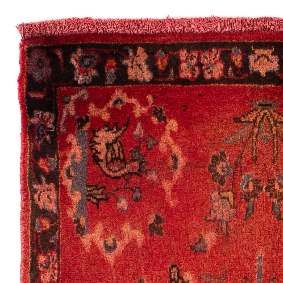 Alfombra persa - Clásica - 144 x 75 cm - rojo oscuro