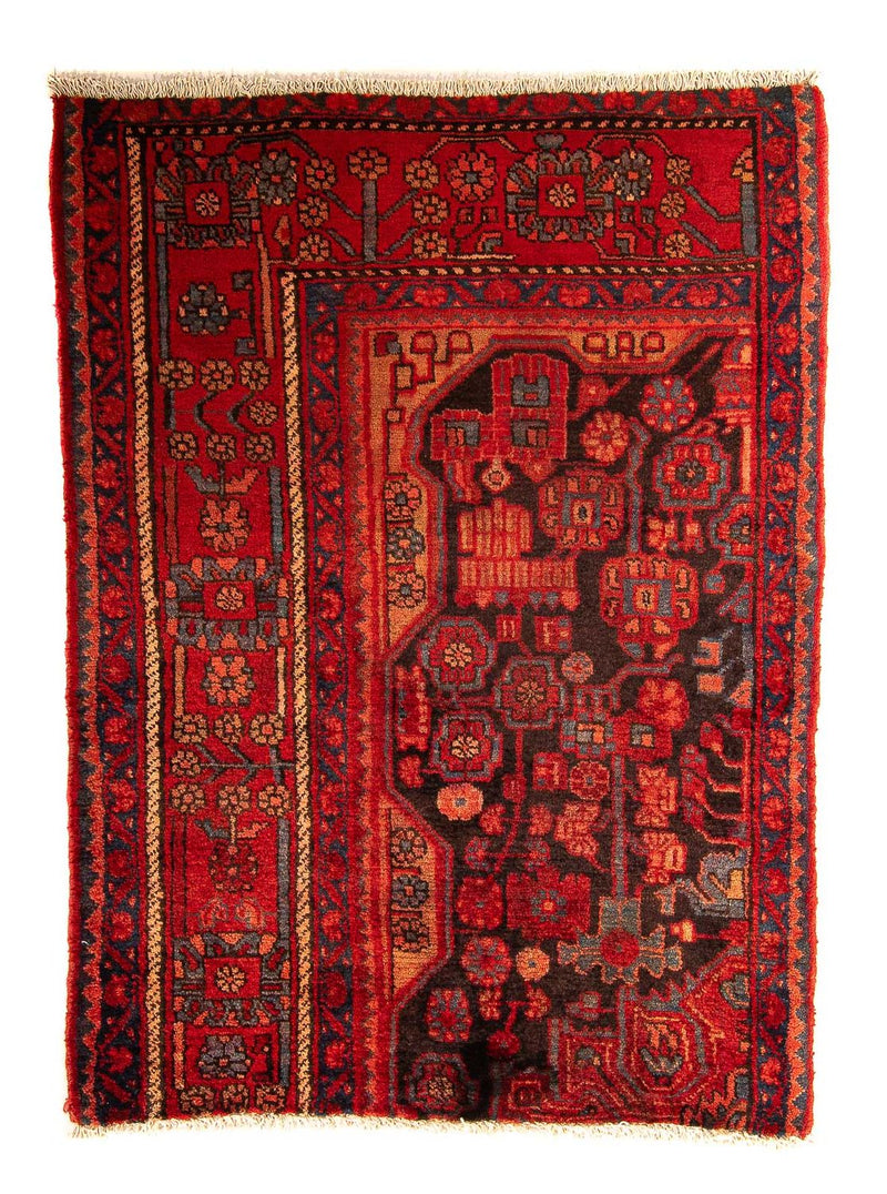 Alfombra persa - Nómada - 132 x 95 cm - rojo oscuro