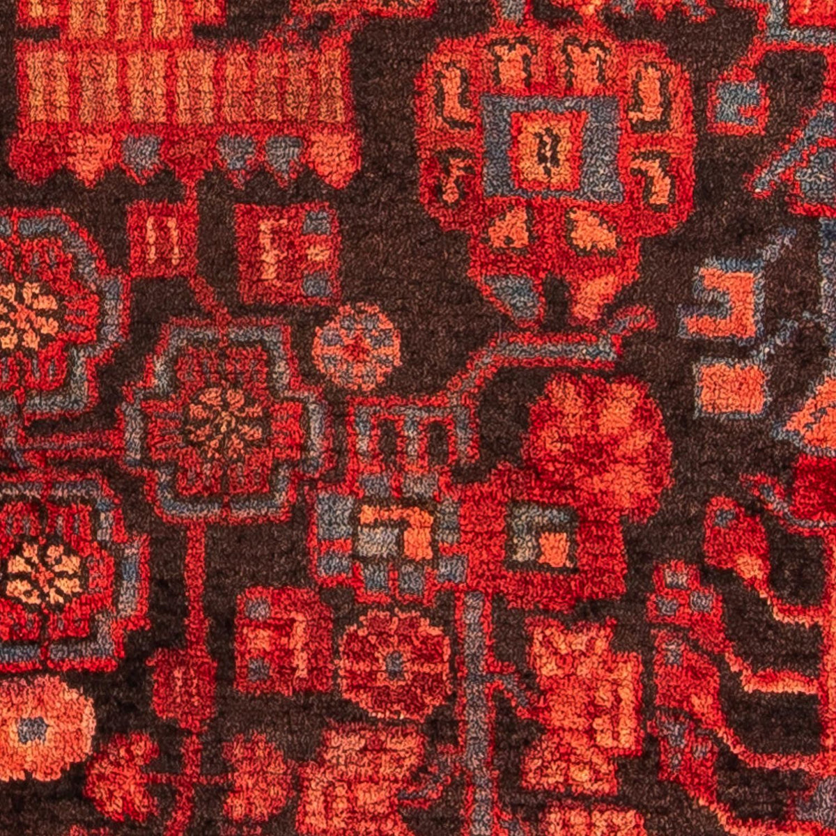 Alfombra persa - Nómada - 132 x 95 cm - rojo oscuro