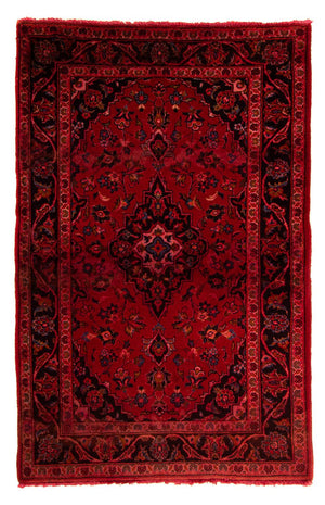 Alfombra persa - Keshan - 155 x 100 cm - rojo oscuro