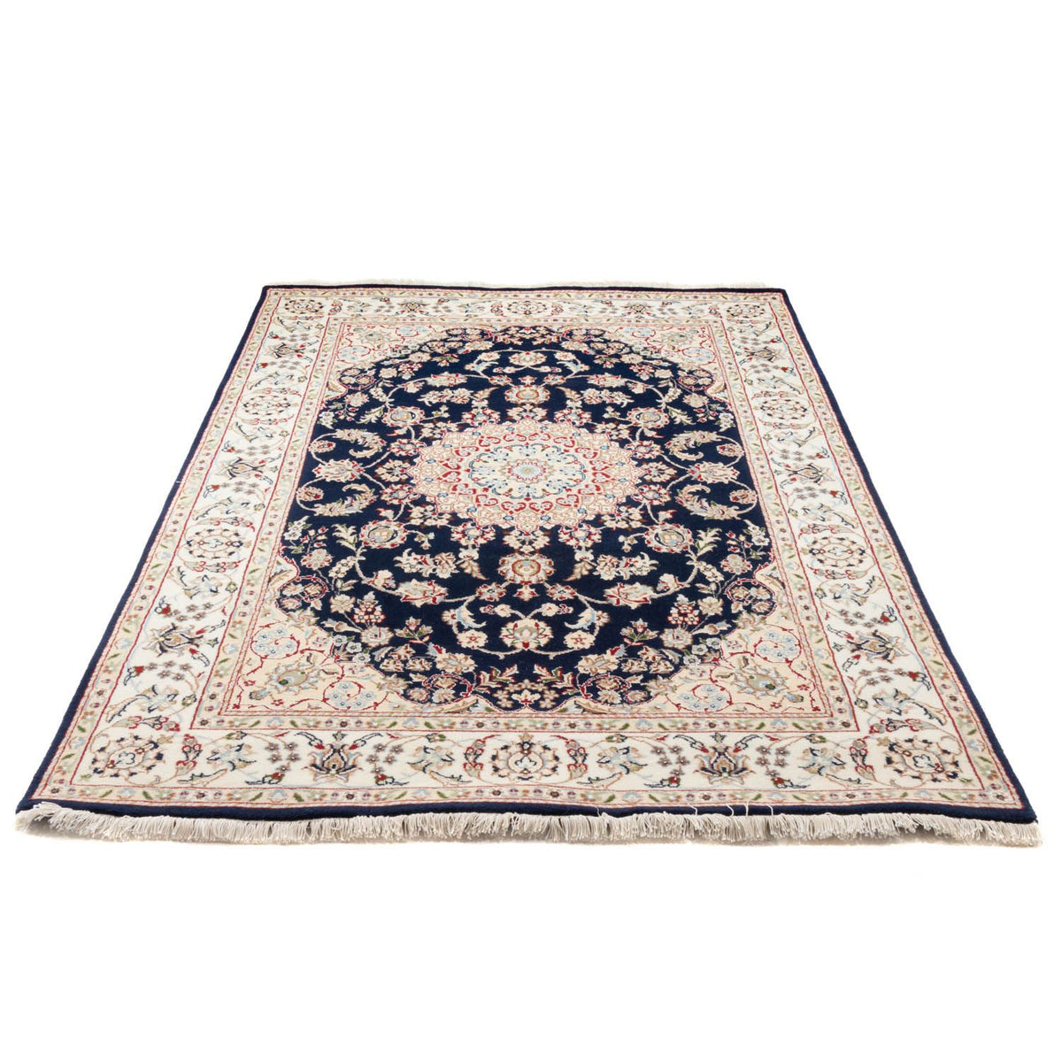 Alfombra oriental - Nain - Indus - 200 x 134 cm - azul oscuro