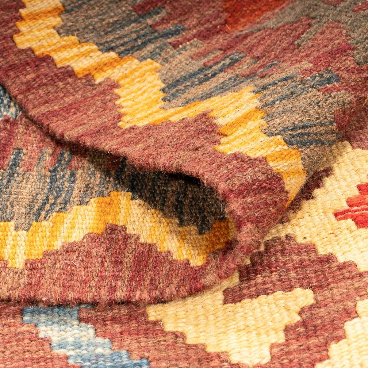 Alfombra Kelim - Splash - 125 x 86 cm - marrón