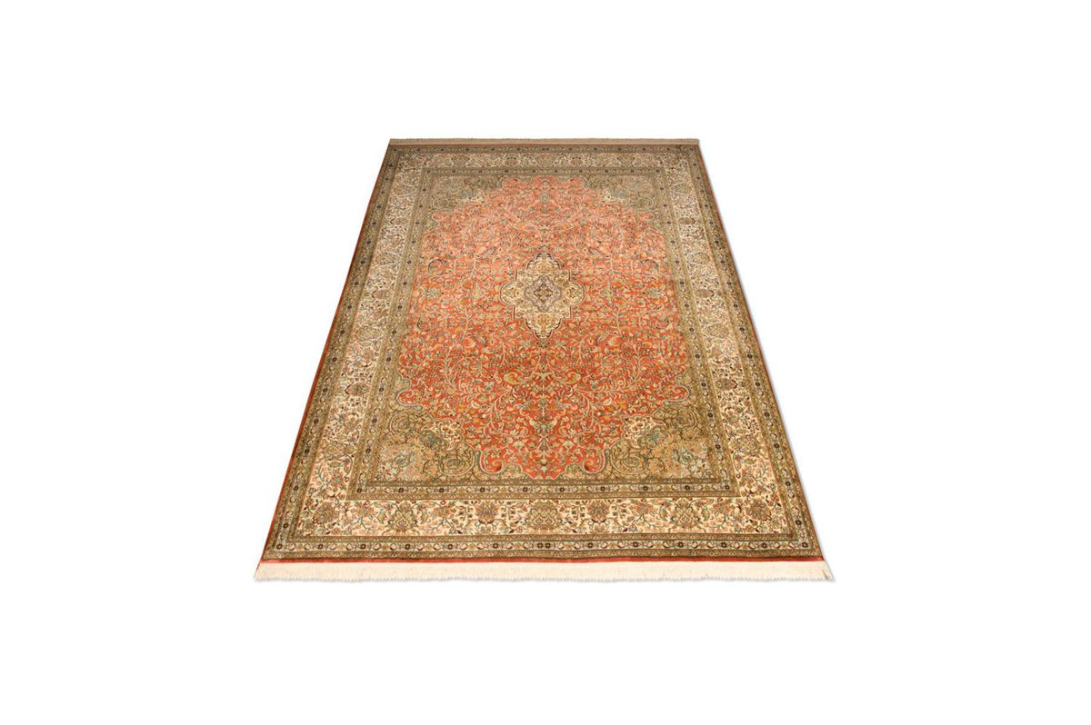 Alfombra de seda - Seda de Cachemira - 244 x 168 cm - naranja