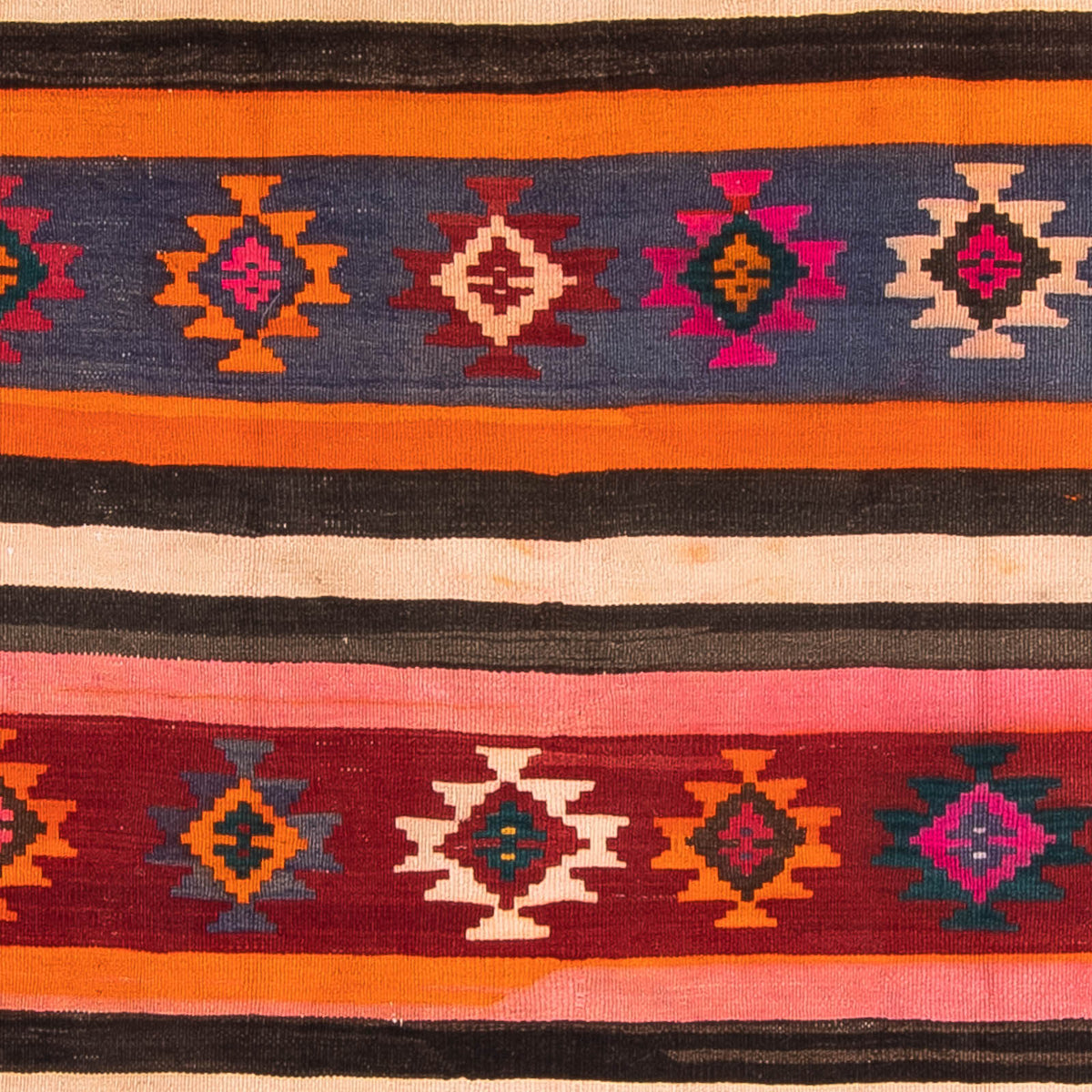 Alfombra de pasillo Alfombra Kelim - Antigua - 330 x 145 cm - multicolor