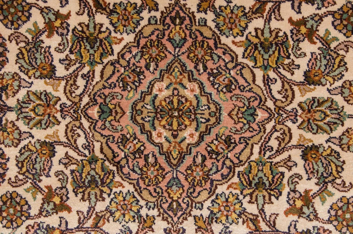 Alfombra de pasillo Alfombra de seda - Seda de Cachemira - 300 x 79 cm - beige