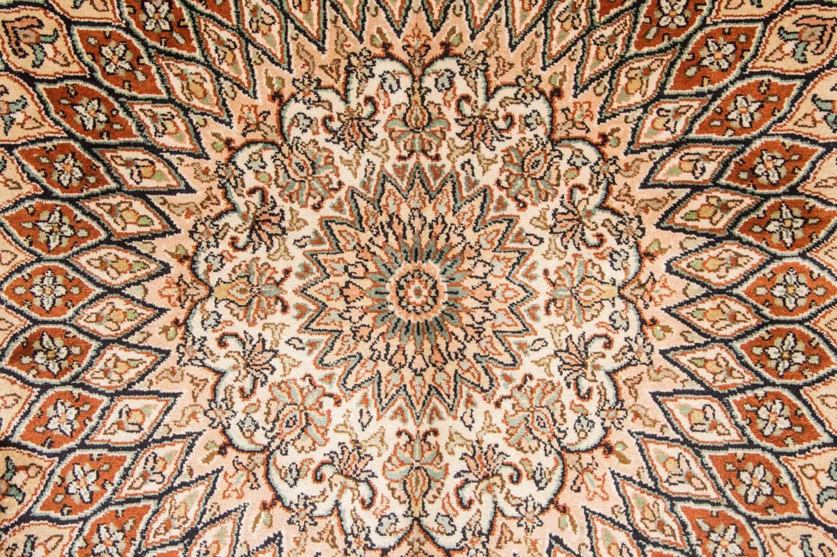 Alfombra de seda - Seda de Cachemira - 194 x 120 cm - multicolor