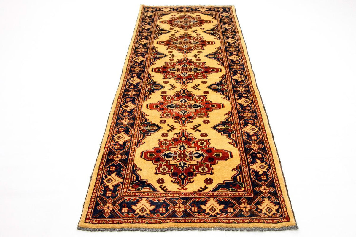 Alfombra de pasillo Alfombra afgana - Hatschlu - 283 x 86 cm - beige