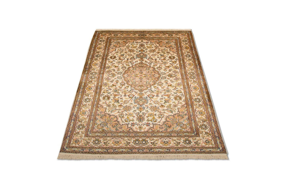 Alfombra de seda - Seda de Cachemira - 184 x 124 cm - beige