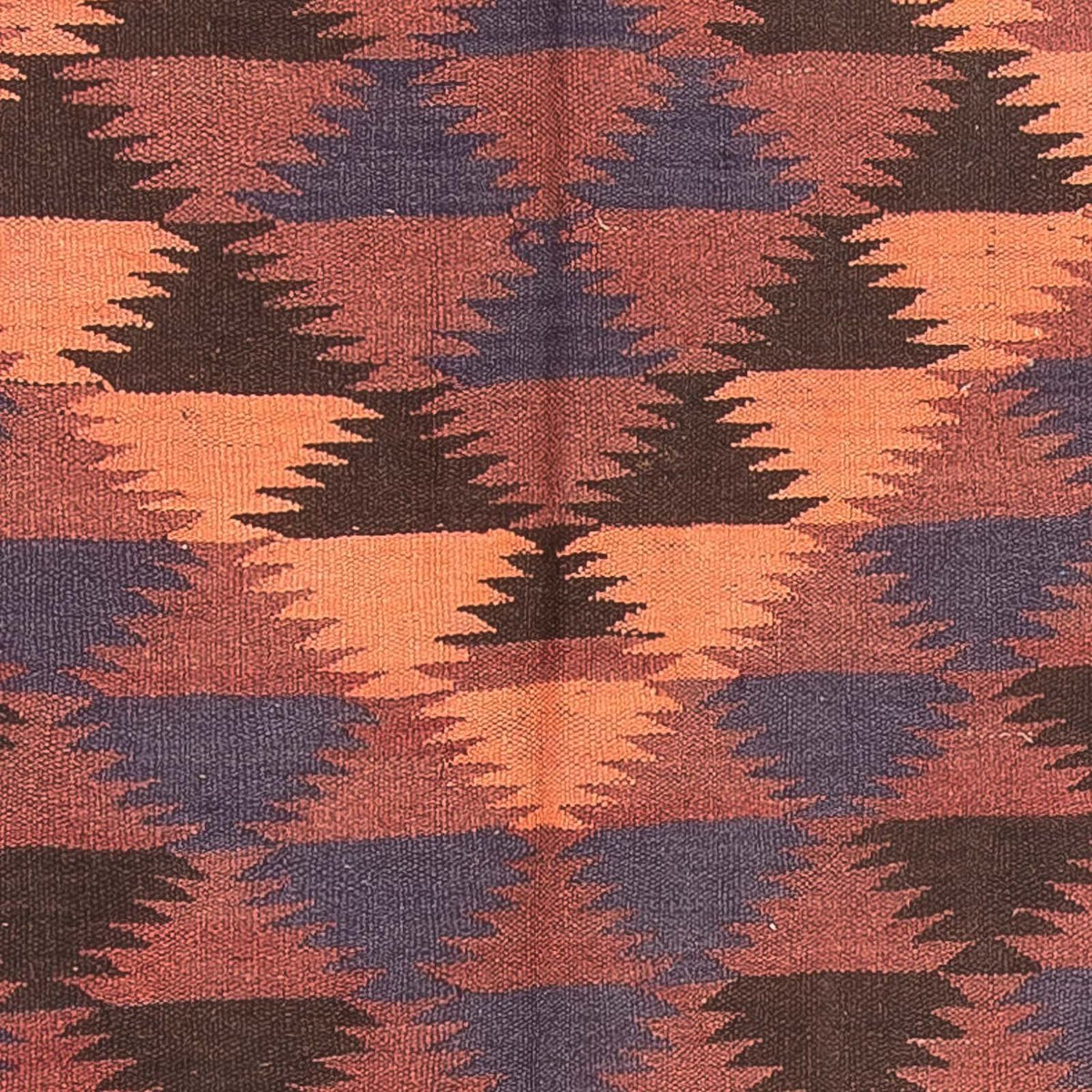 Alfombra de pasillo Alfombra Kelim - Antigua - 450 x 135 cm - marrón