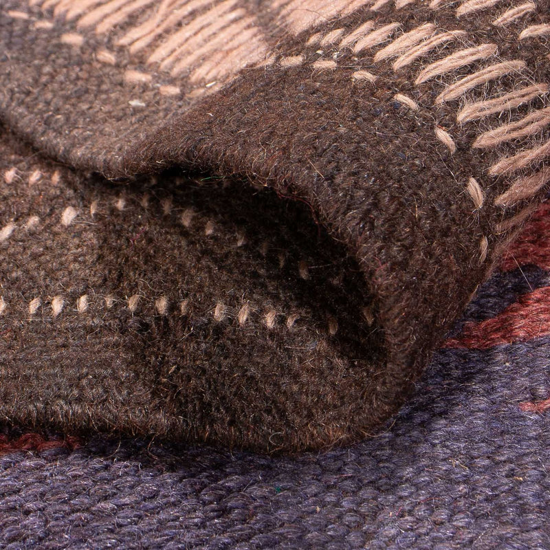 Alfombra de pasillo Alfombra Kelim - Antigua - 450 x 135 cm - marrón