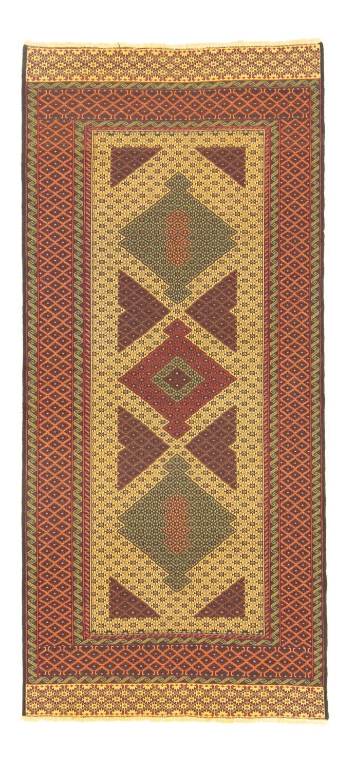 Alfombra de pasillo Alfombra Kelim - Oriental - 188 x 85 cm - naranja