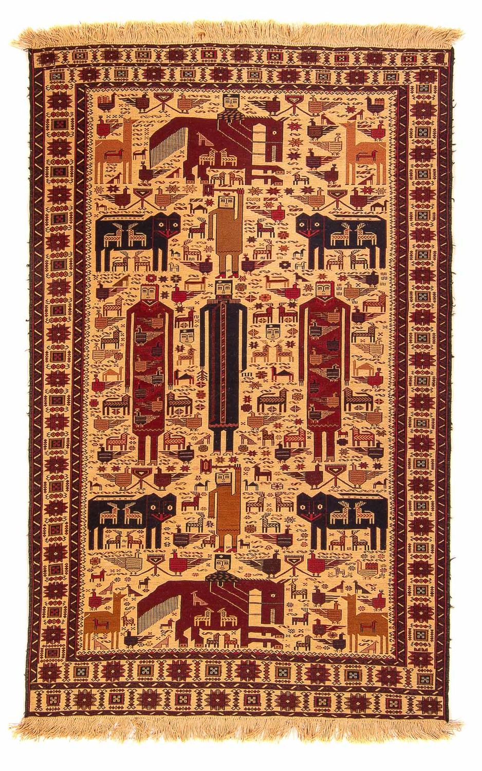 Alfombra Kelim - Oriental - 194 x 124 cm - marrón claro