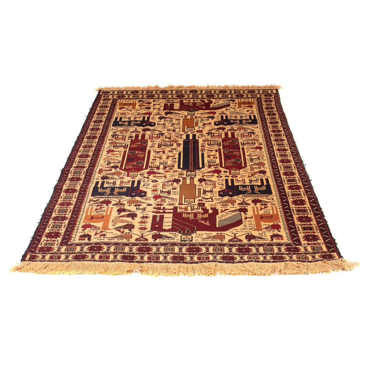 Alfombra Kelim - Oriental - 194 x 124 cm - marrón claro
