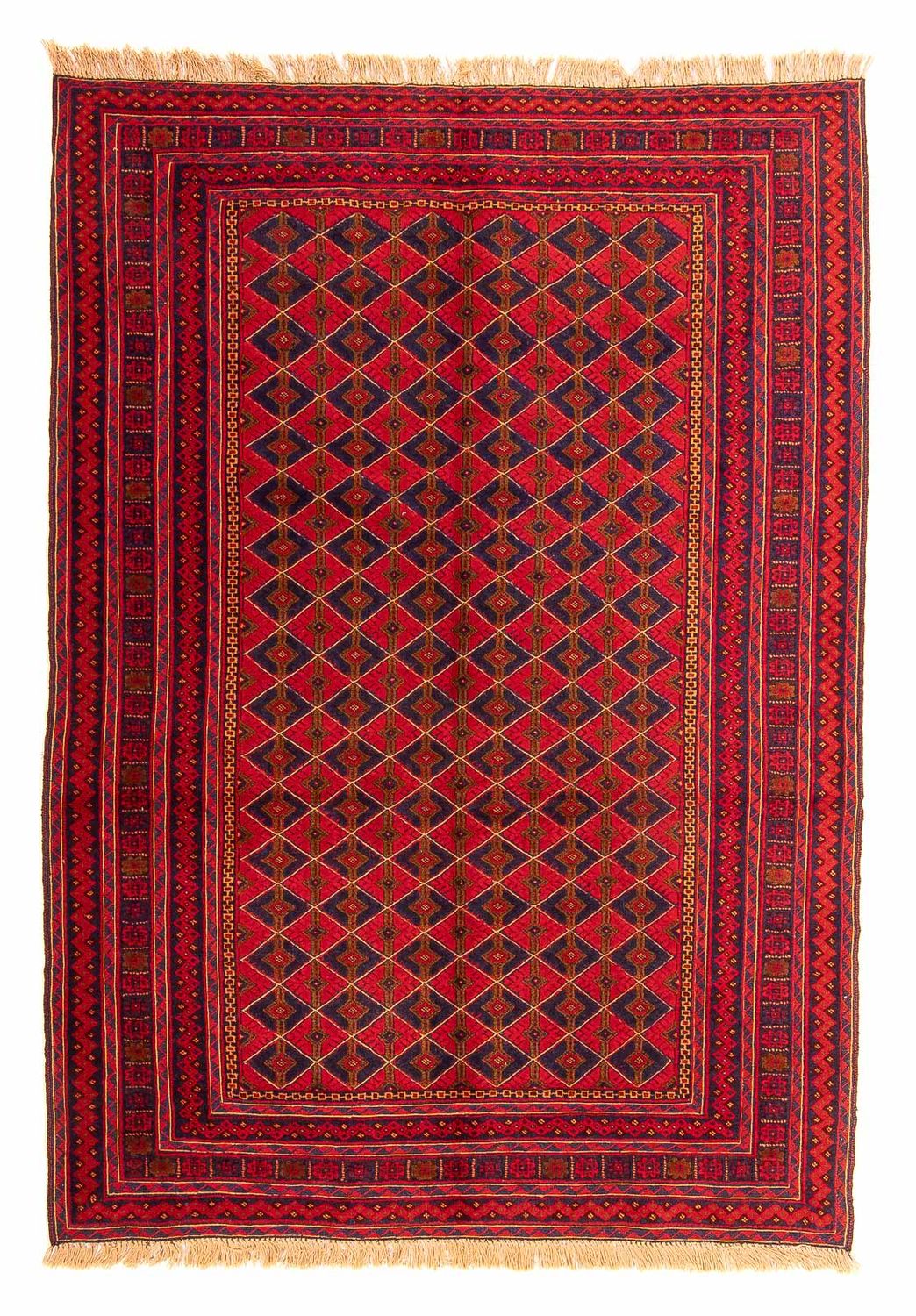 Alfombra Kelim - Oriental - 202 x 153 cm - rojo oscuro