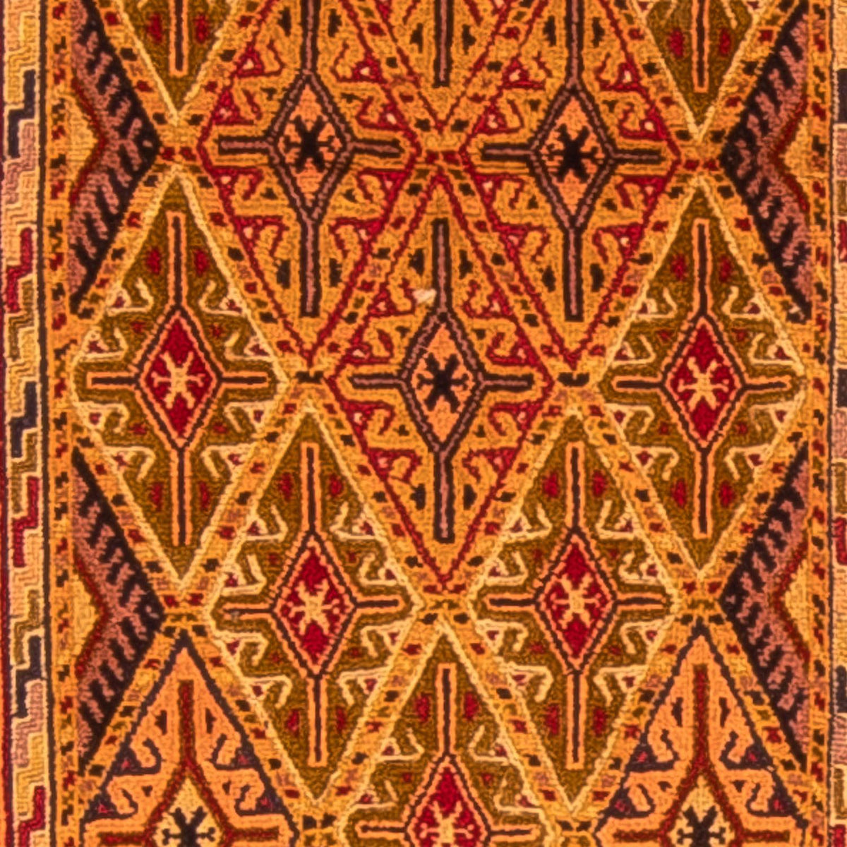 Alfombra de pasillo Alfombra Kelim - Oriental - 194 x 61 cm - marrón