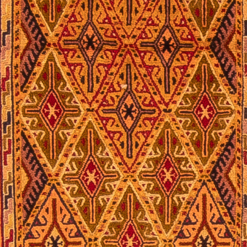 Alfombra de pasillo Alfombra Kelim - Oriental - 194 x 61 cm - marrón