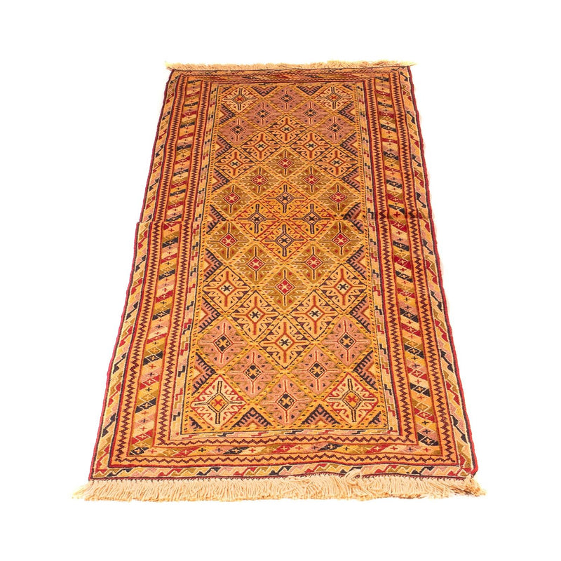 Alfombra de pasillo Alfombra Kelim - Oriental - 194 x 61 cm - marrón