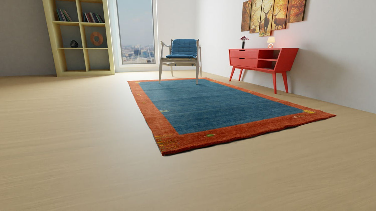 Alfombra Gabbeh - Indus - 180 x 120 cm - azul