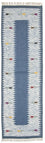 Alfombra de pasillo Alfombra Kelim - Tendencia - 250 x 80 cm - azul