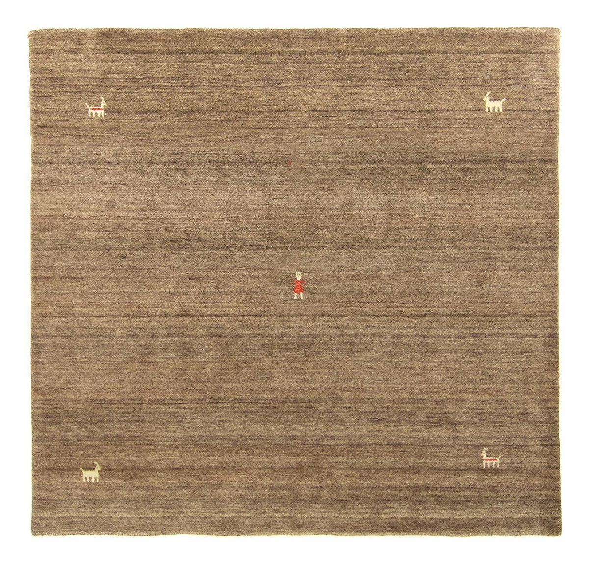 Alfombra Gabbeh - Indus redondo - 250 x 250 cm - marrón