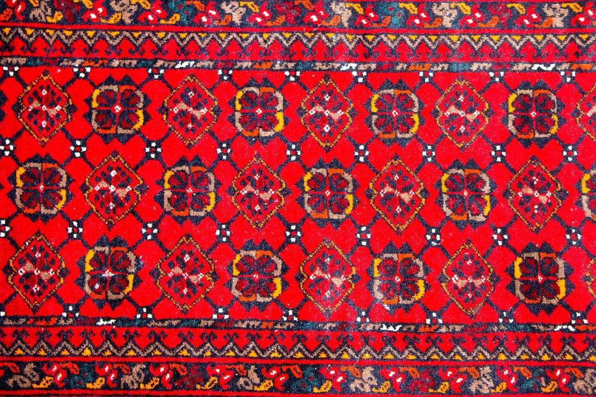 Alfombra de pasillo Alfombra afgana - Bukhara - 257 x 83 cm - rojo