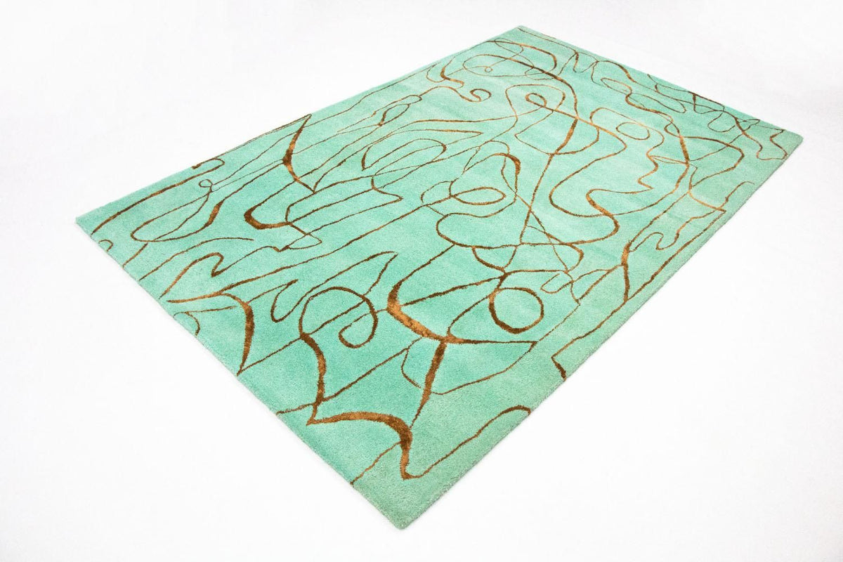 Alfombra de diseño - 246 x 154 cm - turquesa