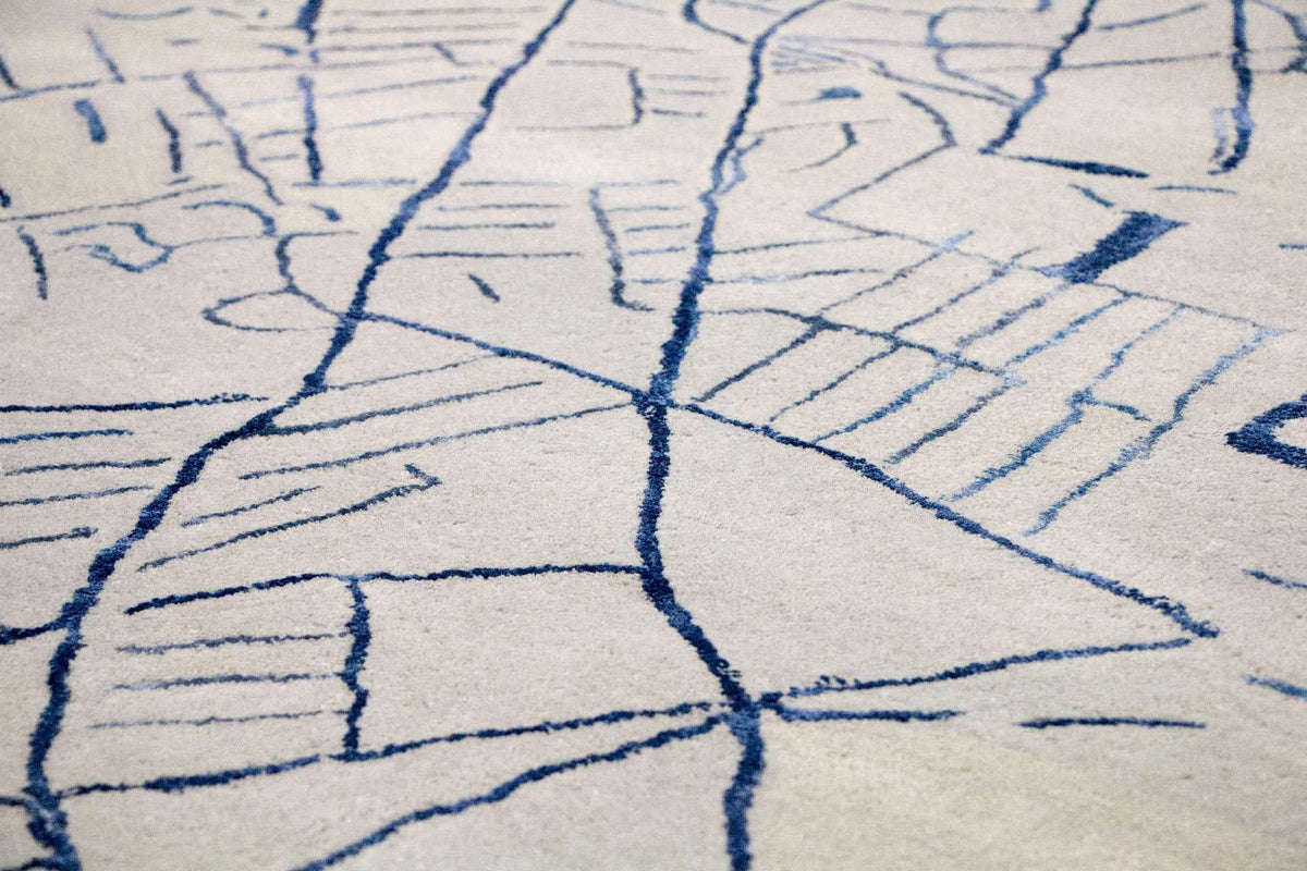 Alfombra de diseño - 241 x 153 cm - plata