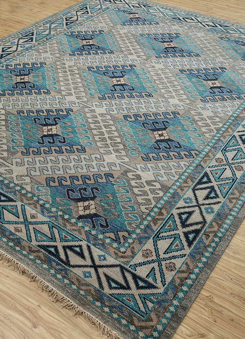 Alfombra de lana - 240 x 150 cm - azul claro