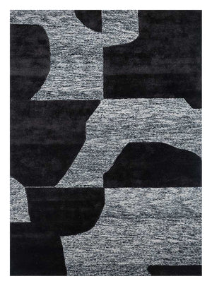 Alfombra de lana - 270 x 180 cm - blanco y negro