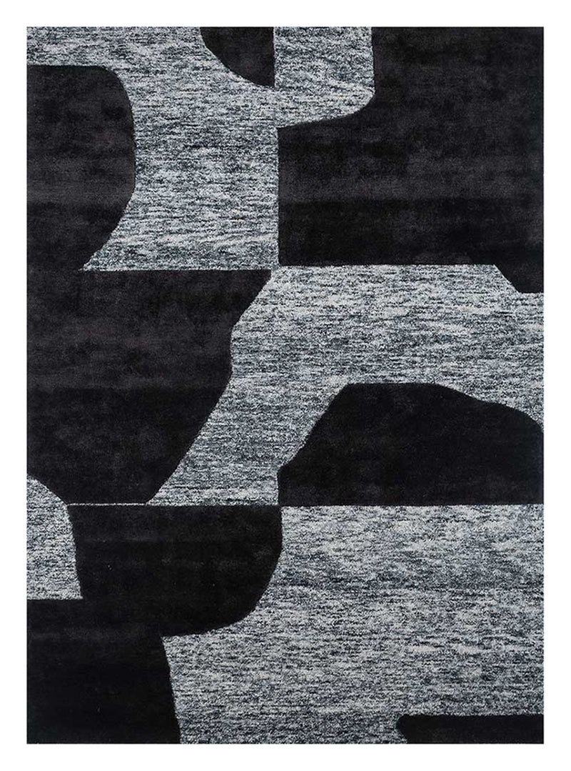 Alfombra de lana - 270 x 180 cm - blanco y negro