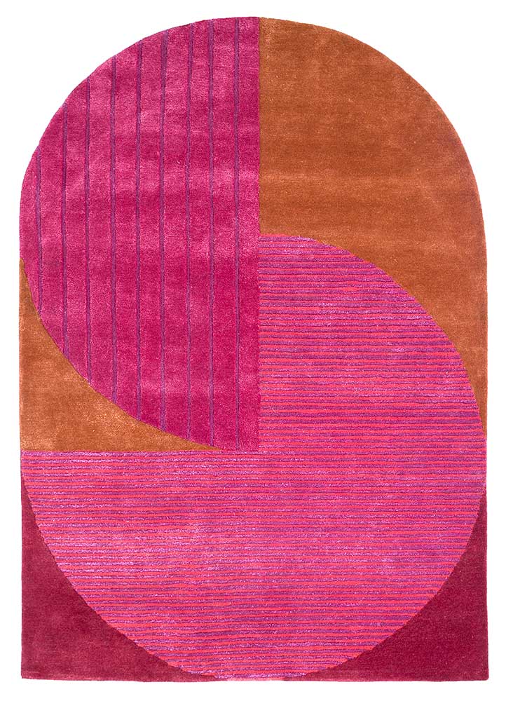 Alfombra de lana forma especial - 270 x 180 cm - rosa