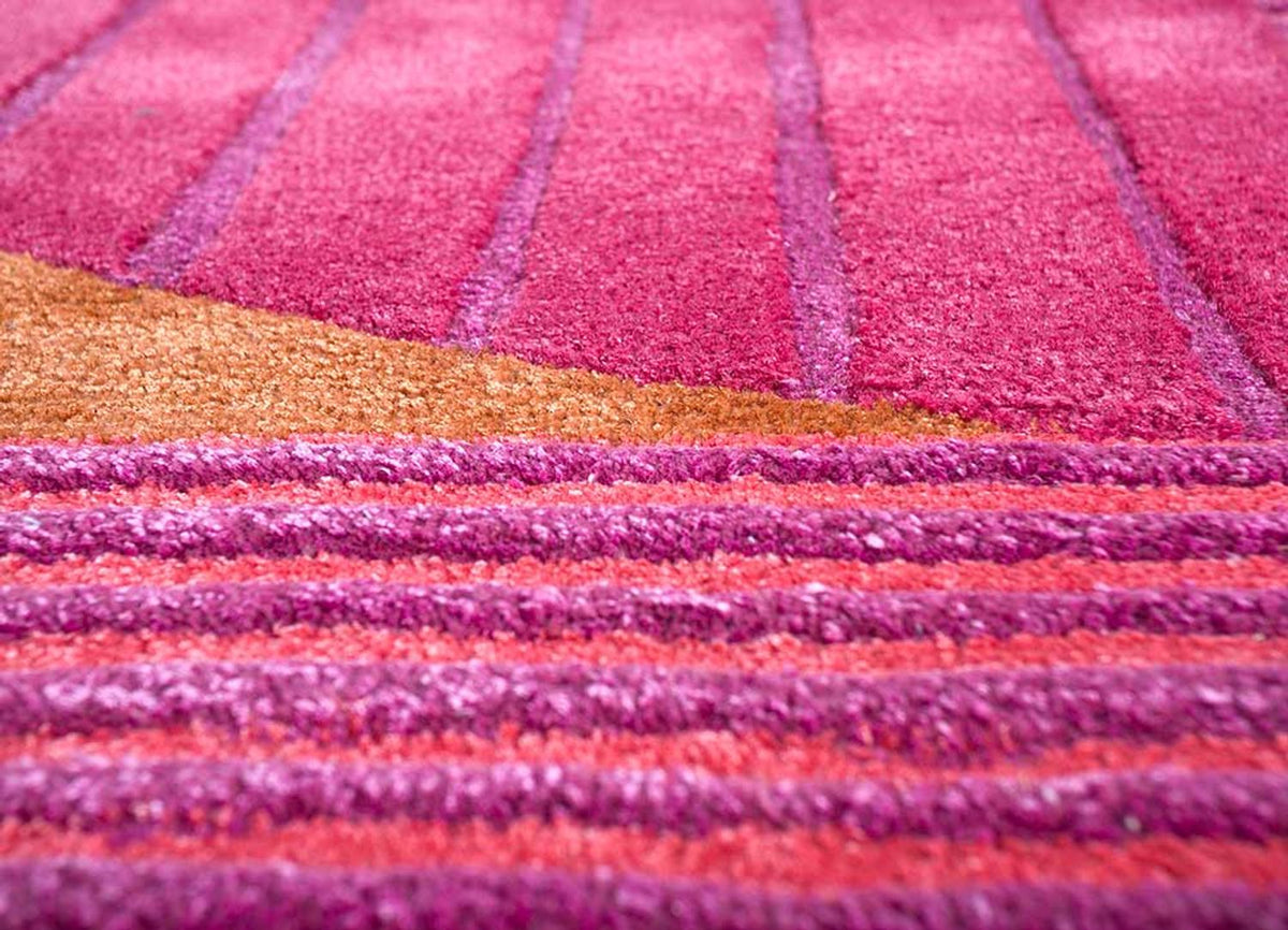 Alfombra de lana forma especial - 270 x 180 cm - rosa