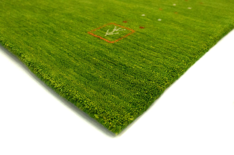 Alfombra de pasillo Alfombra Gabbeh - Indus - 400 x 80 cm - verde