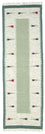 Alfombra de pasillo Alfombra Kelim - Tendencia - 250 x 80 cm - verde claro