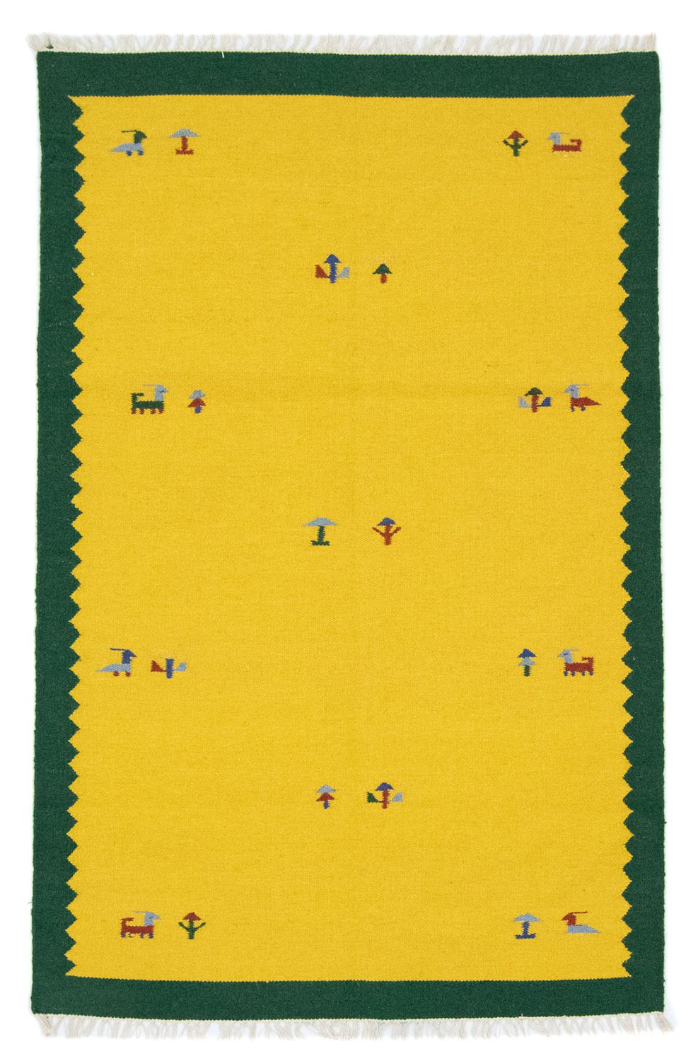 Alfombra Kelim - Tendencia - 180 x 120 cm - amarillo