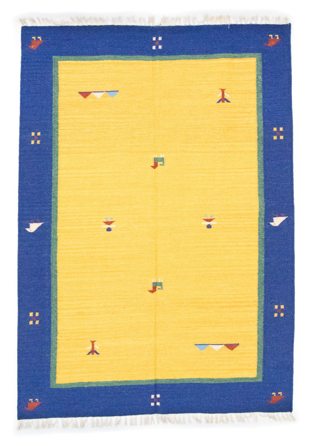 Alfombra Kelim - Tendencia - 200 x 140 cm - amarillo