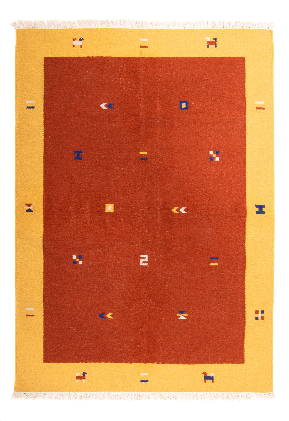 Alfombra Kelim - Tendencia - 240 x 170 cm - rojo oscuro