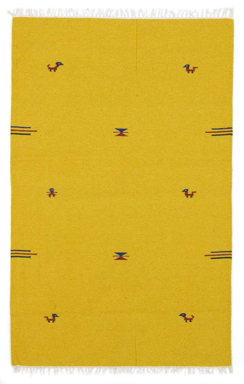 Alfombra Kelim - Tendencia - 180 x 120 cm - amarillo