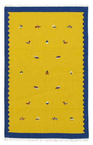 Alfombra Kelim - Tendencia - 180 x 120 cm - amarillo