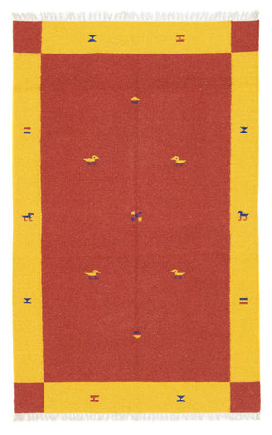 Alfombra Kelim - Tendencia - 180 x 120 cm - rojo