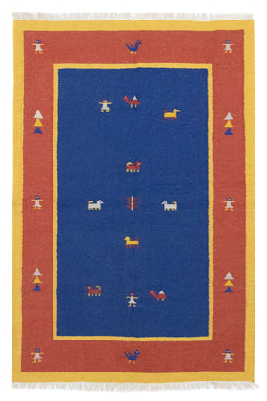 Alfombra Kelim - Tendencia - 200 x 140 cm - azul