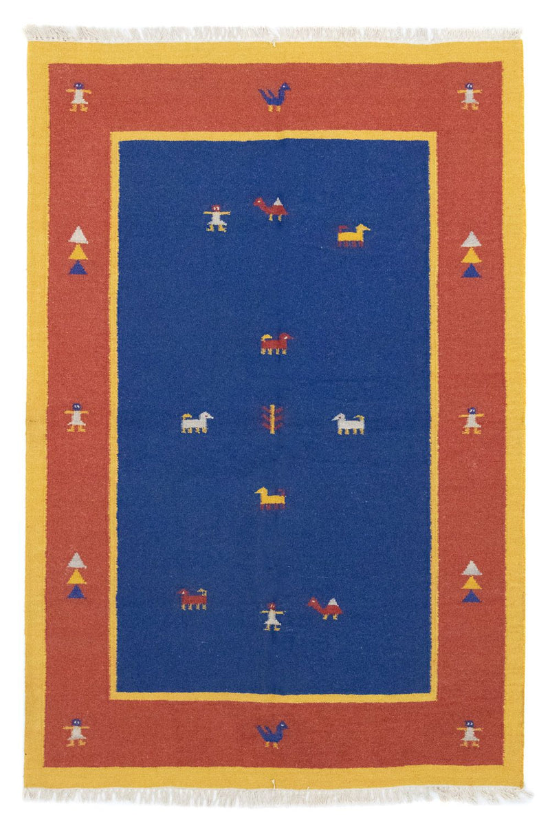 Alfombra Kelim - Tendencia - 200 x 140 cm - azul