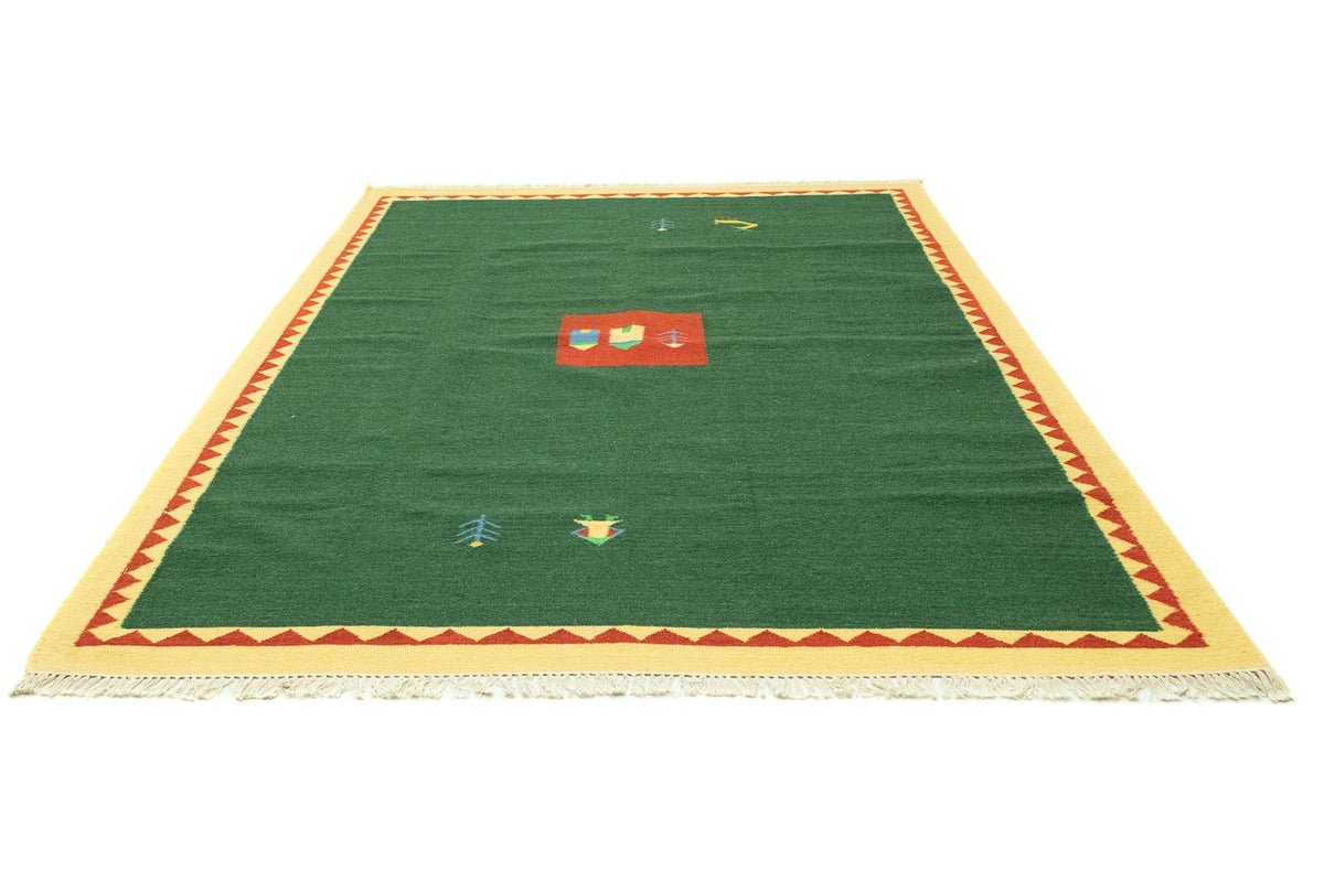 Alfombra Kelim - Tendencia - 300 x 200 cm - verde oscuro